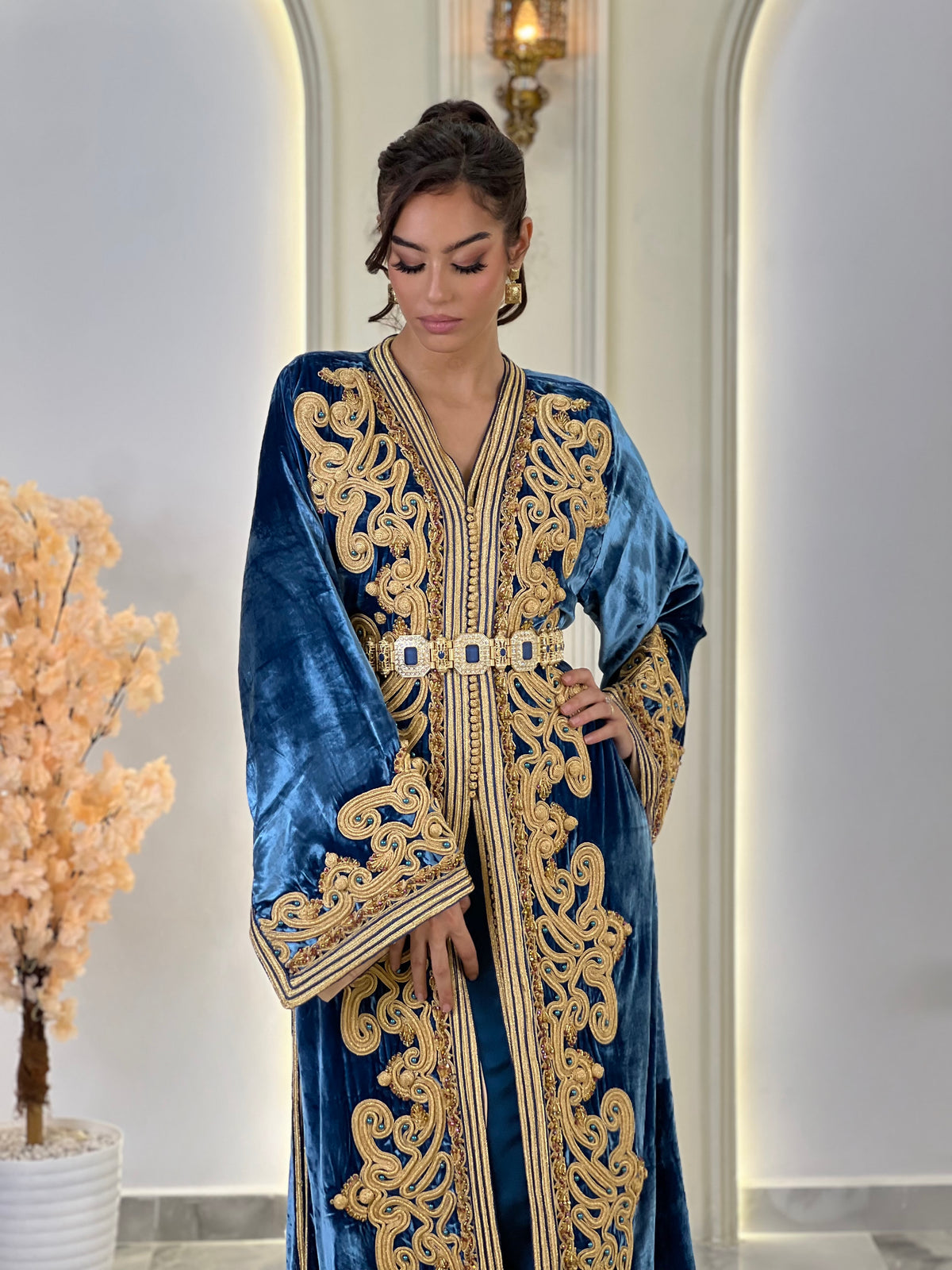 Veloria, Moroccan lebsa in velvet – view 4 | Kaftan Elegance