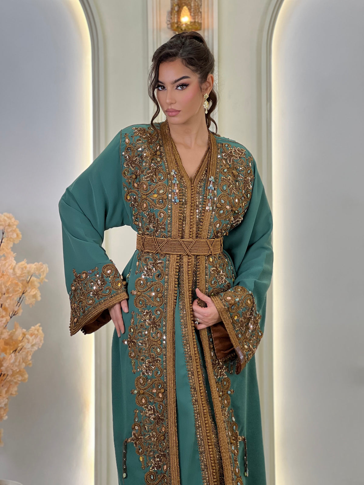 Lebsa Elissia, Moroccan lebsa in crepe – view 9 | Kaftan Elegance