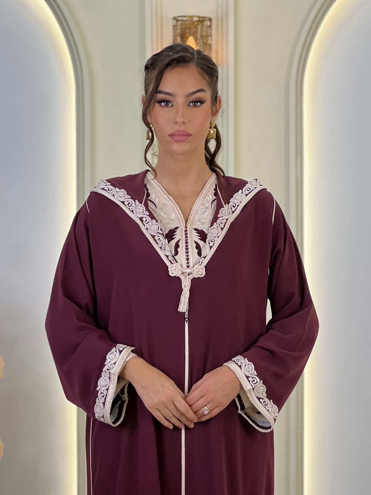 Jellaba Solivana, Moroccan djellaba in crepe | Kaftan Elegance