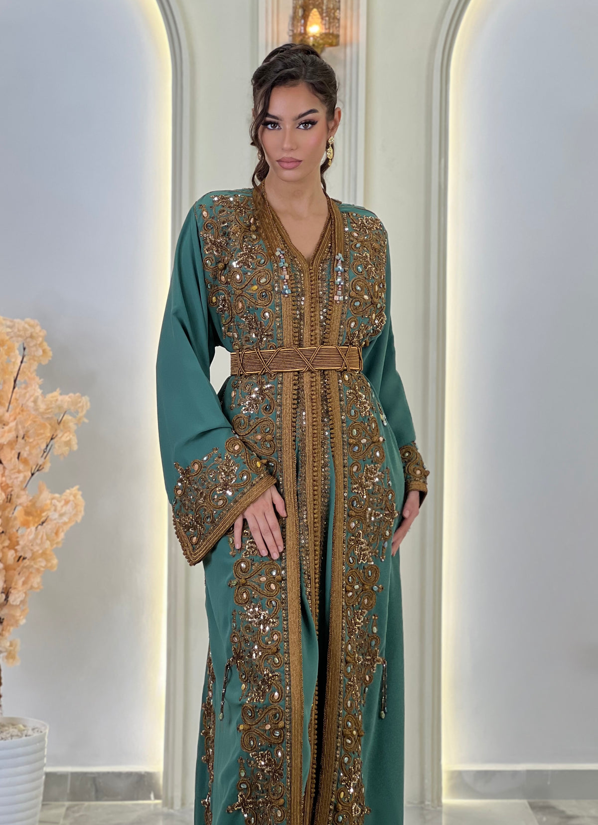 Lebsa Elissia, Moroccan lebsa in crepe – view 3 | Kaftan Elegance