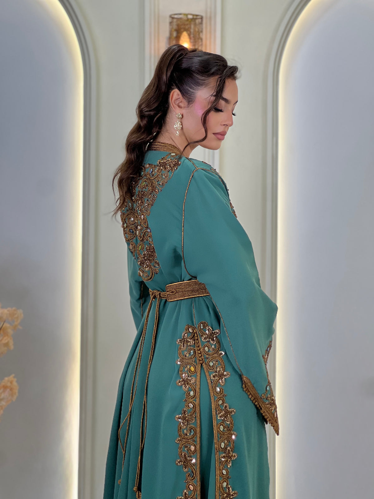 Lebsa Elissia, Moroccan lebsa in crepe – view 2 | Kaftan Elegance